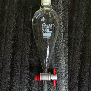 Sep. Funnel 'SGCLABS' Pear Shape, Screw Type PTFE Key S/C, S&C-19/26, 50 ml.