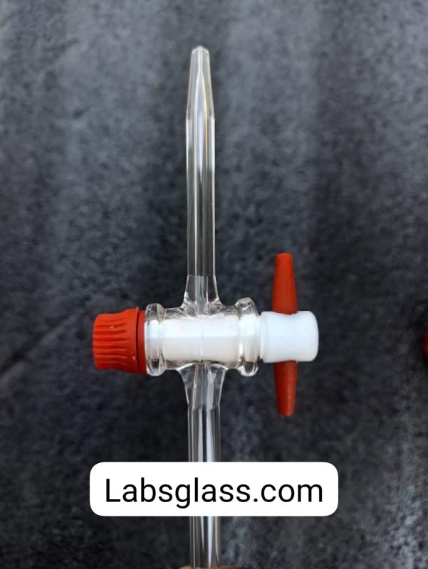 Burette stopcock, straight, with PTFE plug