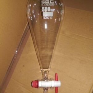 Sep. Funnel 'SGCLABS' Pear Shape, Screw Type PTFE Key S/C, S&C-19/26, 500 ml.